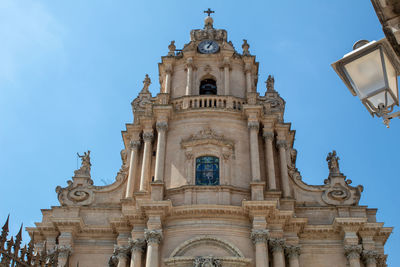 The main forehead of the cathedral of san giorgio, ragusa ibla, sicily, italy