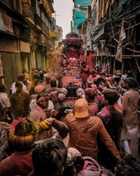 Group of people in front of building