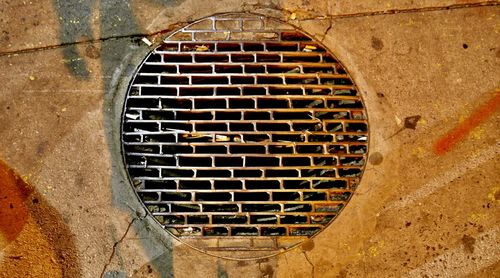 Close-up of metal grate