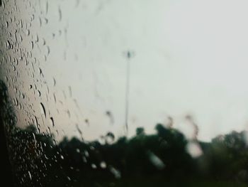 Close-up of raindrops on glass window