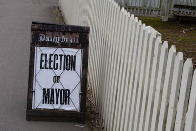 Information sign on road