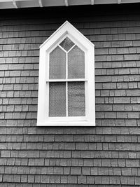 Full frame shot of window on wall of building