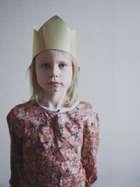 Girl wearing paper crown, varmdo, uppland, sweden