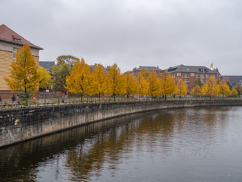 Bridge over river against sky