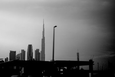 Silhouette of buildings against sky