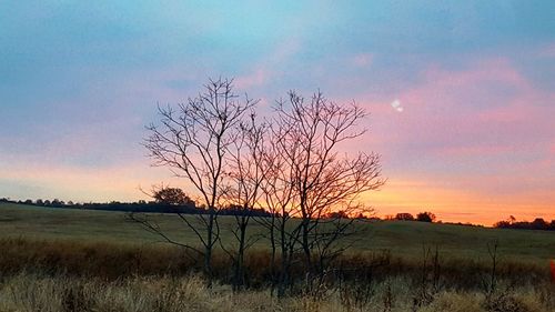 Scenic view of landscape at sunset