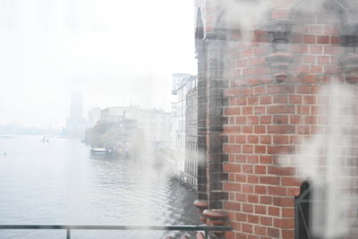 View of built structure in water