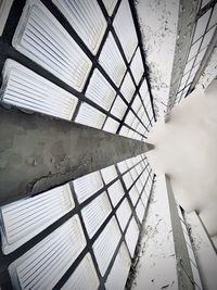 Low angle view of skylight in building