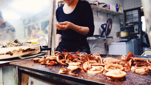 Close-up of meat in restaurant