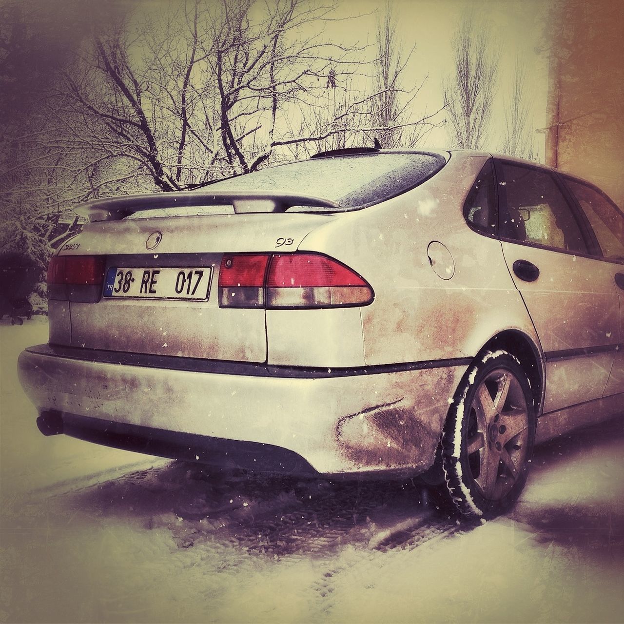 mode of transport, transportation, land vehicle, car, stationary, parking, abandoned, old, no people, day, travel, parked, outdoors, bicycle, close-up, text, red, obsolete, tree, damaged