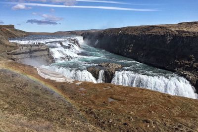 Scenic view of gullfoss falls