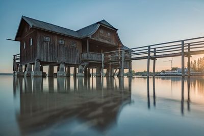 Reflection of building in lake