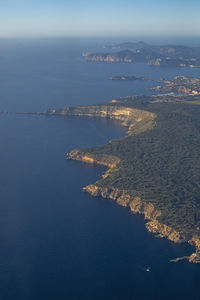 High angle view of sea against sky