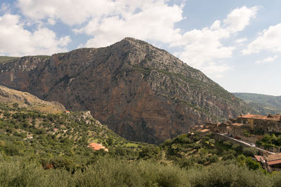 Scenic view of rocky mountains against sky