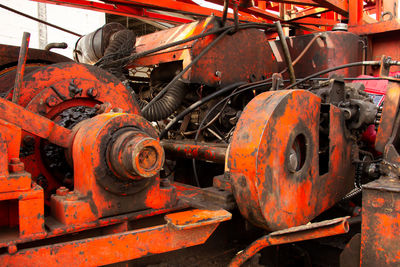 Close-up of rusty machine part