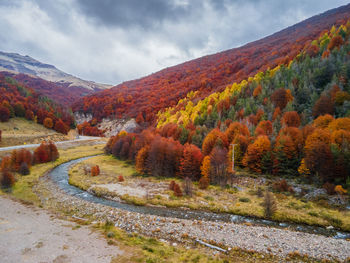 Scenic view of mountains against sky