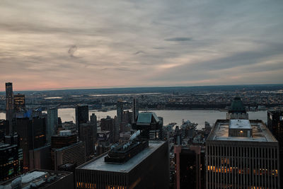 New york at sunset seen from top of the rock