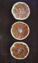 High angle view of oranges on table