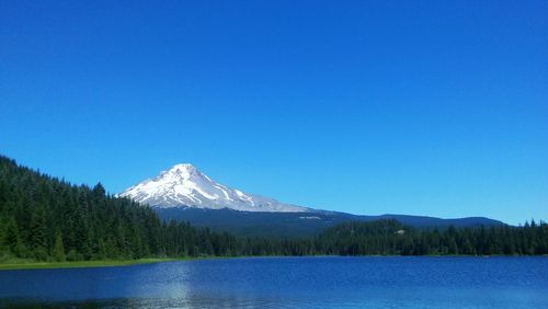 Scenic view of mountains against clear sky