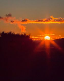 Scenic view of silhouette landscape against sky during sunset