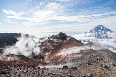 Avachinsky volcano, kamchatka peninsula, russia. active volcano.