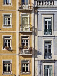 A capture of side by side buildings in lisbon