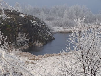 Scenic view of lake during winter