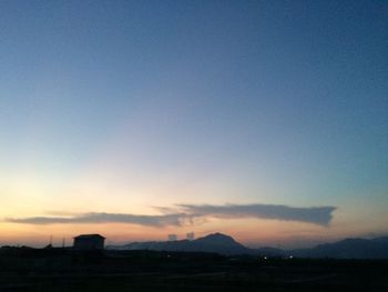 Scenic view of landscape against sky at sunset