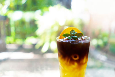 Close-up of drink on table