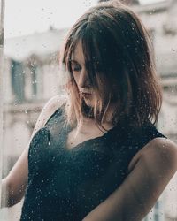 Portrait of young woman