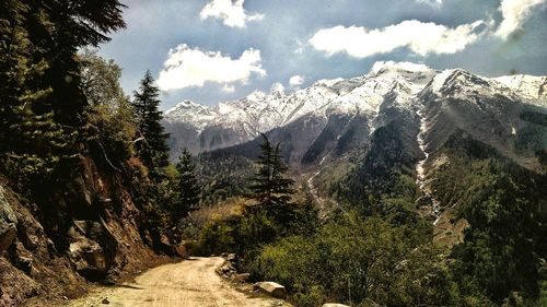 Scenic view of mountains against sky