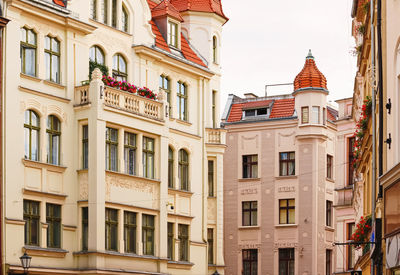 Low angle view of buildings in city