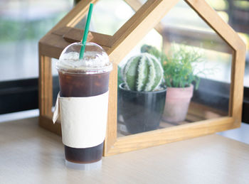 Close-up of drink on table