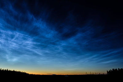 Scenic view of silhouette landscape against sky at sunset