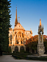 View of temple building against sky