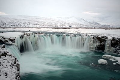 Scenic view of waterfall