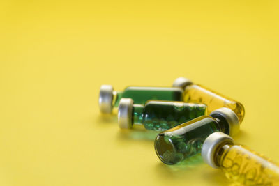 Close-up of vintage car on table