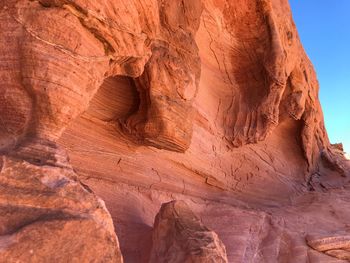 Low angle view of rock formation