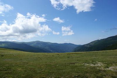 Scenic view of field against sky