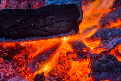 Close-up of bonfire