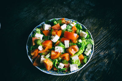 Directly above shot of food in bowl