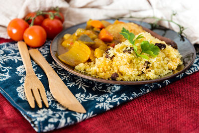 Close-up of food in plate