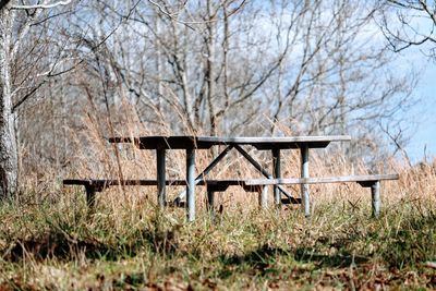 Abandoned built structure on field