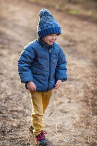 Full length of a boy in snow