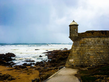 View of fort at seaside