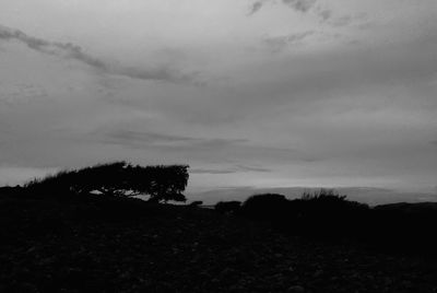 Scenic view of landscape against cloudy sky