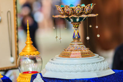 Close-up of spiritual decoration for sale 