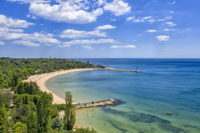 High angle view of sea against sky