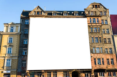 Low angle view of building against clear sky