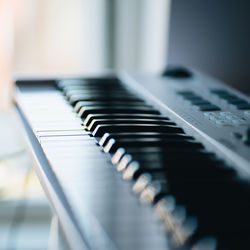 Close-up of piano keys